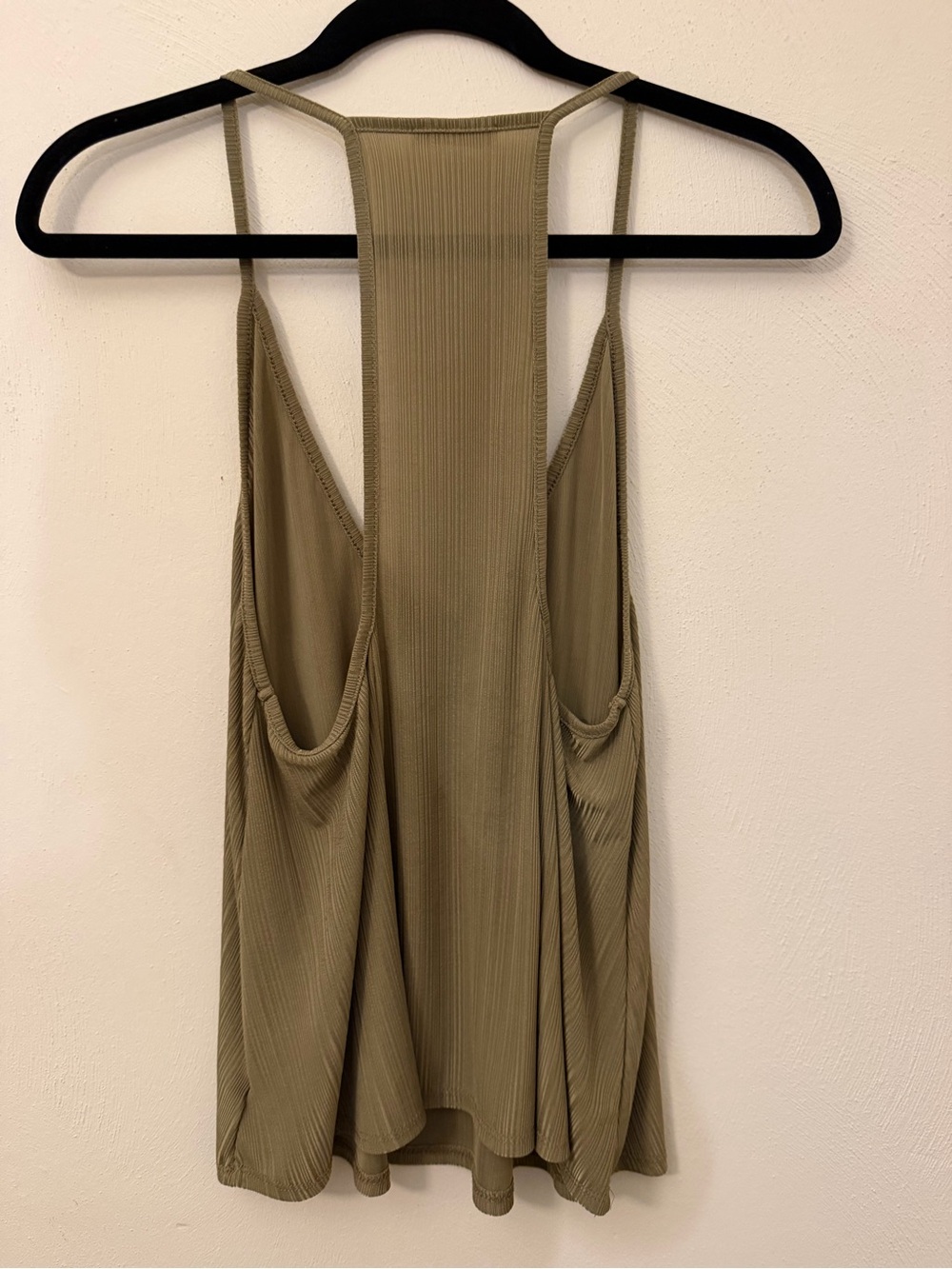 Free People Olive Green Ribbed Racerback Tank Top - Picture 2 of 3